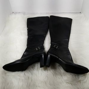 *SALE* Loft Black Leather Boots with Side Buckles